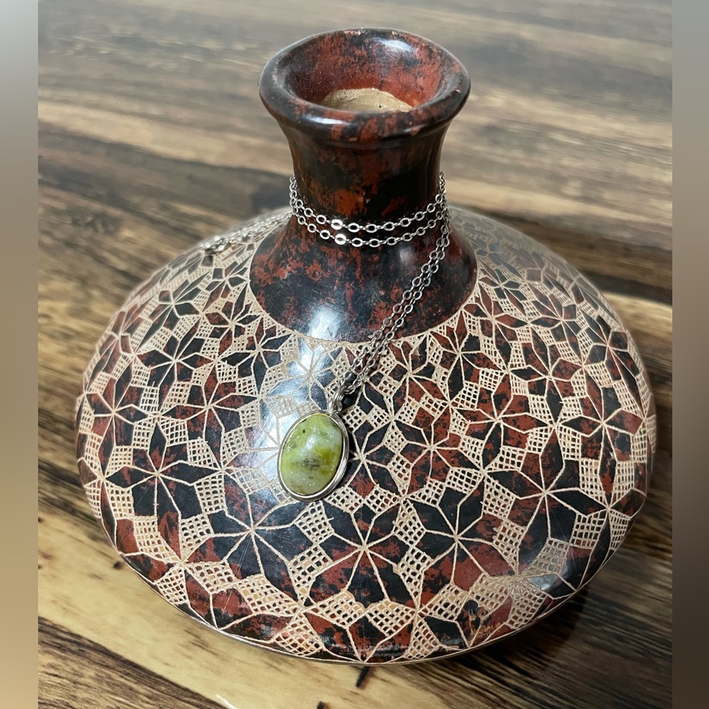 Jasper Pendant Chain Necklace